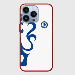 Чехол для iPhone 13 Pro FC Chelsea: White Lion, цвет: 3D-красный