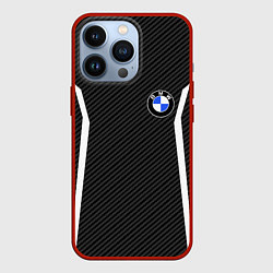 Чехол для iPhone 13 Pro BMW CARBON БМВ КАРБОН, цвет: 3D-красный
