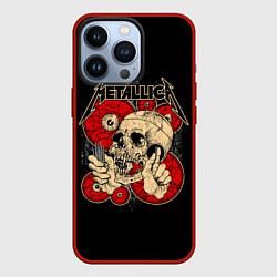 Чехол для iPhone 13 Pro Metallica Skull, цвет: 3D-красный