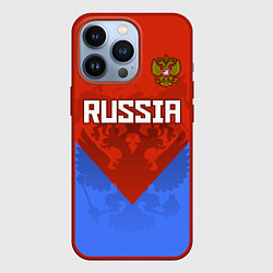 Чехол для iPhone 13 Pro Russia Red & Blue, цвет: 3D-красный