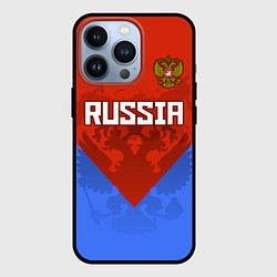 Чехол для iPhone 13 Pro Russia Red & Blue, цвет: 3D-черный