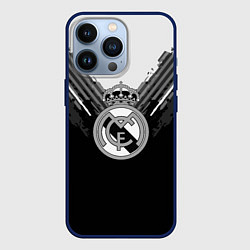 Чехол для iPhone 13 Pro FC Real Madrid: Black Style, цвет: 3D-тёмно-синий