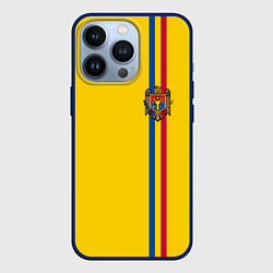Чехол для iPhone 13 Pro Молдавия: лента с гербом, цвет: 3D-тёмно-синий