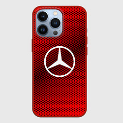 Чехол для iPhone 13 Pro Mercedes: Red Carbon, цвет: 3D-красный