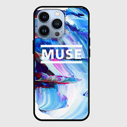 Чехол для iPhone 13 Pro MUSE: Blue Colours, цвет: 3D-черный