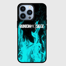 Чехол для iPhone 13 Pro R6S: Turquoise Flame, цвет: 3D-черный