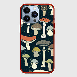 Чехол для iPhone 13 Pro Грибной лес, цвет: 3D-красный