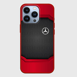Чехол для iPhone 13 Pro Mercedes Benz: Metal Sport, цвет: 3D-красный