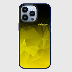 Чехол для iPhone 13 Pro Cyberpunk 2077: Yellow Poly, цвет: 3D-тёмно-синий