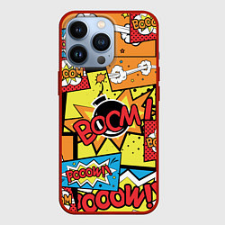 Чехол для iPhone 13 Pro Boom Pop Art, цвет: 3D-красный