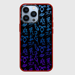 Чехол для iPhone 13 Pro Blue Runes, цвет: 3D-красный
