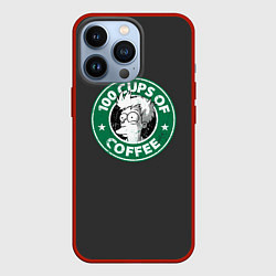 Чехол для iPhone 13 Pro 100 cups of coffee, цвет: 3D-красный