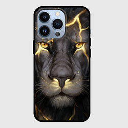 Чехол для iPhone 13 Pro Лев с молнией, цвет: 3D-черный