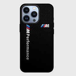 Чехол для iPhone 13 Pro BMW M PERFORMANCE CARBON КАРБОН, цвет: 3D-черный