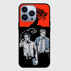 Чехол для iPhone 13 Pro True Detective: Red & Black, цвет: 3D-черный