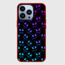 Чехол для iPhone 13 Pro Marshmello: Dark Neon, цвет: 3D-красный