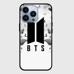 Чехол для iPhone 13 Pro BTS: Grey Butterflies, цвет: 3D-черный