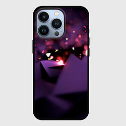 Чехол для iPhone 13 Pro Фиолетовая абстракция с блестками, цвет: 3D-черный