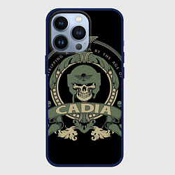 Чехол для iPhone 13 Pro Вархаммер - Cadia skull, цвет: 3D-тёмно-синий