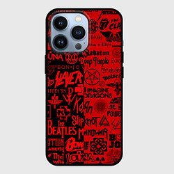 Чехол для iPhone 13 Pro ЛОГОТИПЫ РОК ГРУПП, цвет: 3D-черный