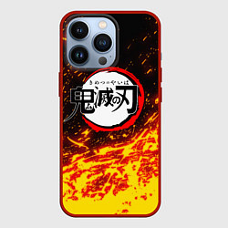 Чехол для iPhone 13 Pro KIMETSU NO YAIBA, цвет: 3D-красный