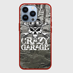 Чехол для iPhone 13 Pro Crazy garage, цвет: 3D-красный