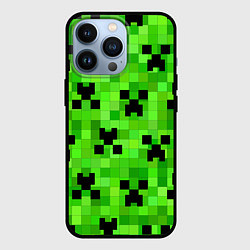 Чехол для iPhone 13 Pro MINECRAFT, цвет: 3D-черный