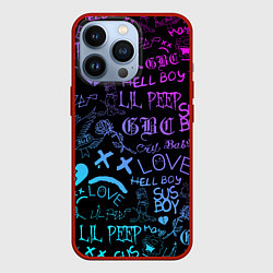 Чехол для iPhone 13 Pro LIL PEEP LOGOBOMBING, цвет: 3D-красный