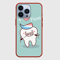 Чехол для iPhone 13 Pro Tooth, цвет: 3D-красный