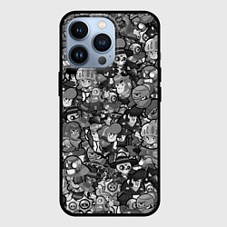 Чехол для iPhone 13 Pro BRAWL STARS BLACK, цвет: 3D-черный