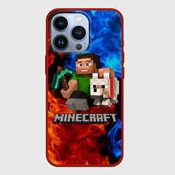 Чехол для iPhone 13 Pro MINECRAFT, цвет: 3D-красный