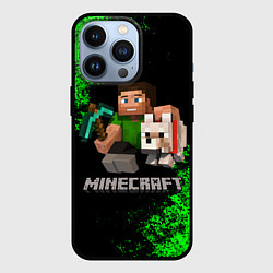 Чехол для iPhone 13 Pro MINECRAFT, цвет: 3D-черный