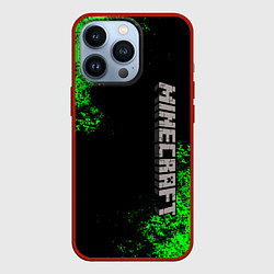 Чехол для iPhone 13 Pro MINECRAFT, цвет: 3D-красный