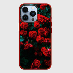 Чехол для iPhone 13 Pro Розы, цвет: 3D-красный