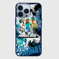 Чехол для iPhone 13 Pro Minecraft Майнкрафт, цвет: 3D-тёмно-синий
