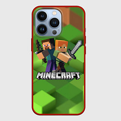 Чехол для iPhone 13 Pro MINECRAFT, цвет: 3D-красный