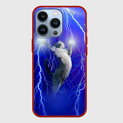Чехол для iPhone 13 Pro Грозовой кошак, цвет: 3D-красный