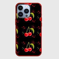 Чехол для iPhone 13 Pro Вишенки, цвет: 3D-красный