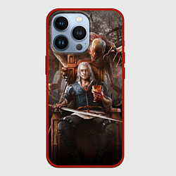 Чехол для iPhone 13 Pro КРОВЬ И ВЕДЬМАК, цвет: 3D-красный