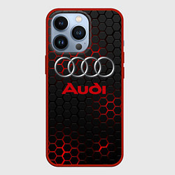 Чехол для iPhone 13 Pro AUDI, цвет: 3D-красный