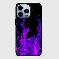 Чехол для iPhone 13 Pro ФИОЛЕТОВЫЙ ОГОНЬ, цвет: 3D-черный