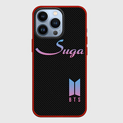 Чехол для iPhone 13 Pro BTS Suga, цвет: 3D-красный