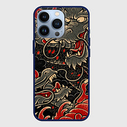 Чехол для iPhone 13 Pro Dsquared tatoo DRAGON, цвет: 3D-тёмно-синий