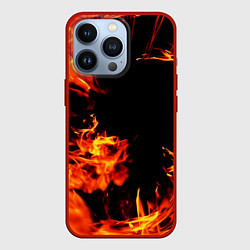 Чехол для iPhone 13 Pro ОГОНЬ, цвет: 3D-красный