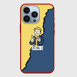 Чехол для iPhone 13 Pro Fallout logo boy, цвет: 3D-красный