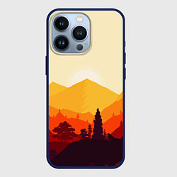 Чехол для iPhone 13 Pro Горы закат пейзаж лиса арт, цвет: 3D-тёмно-синий
