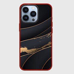 Чехол для iPhone 13 Pro Black gold, цвет: 3D-красный