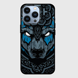 Чехол для iPhone 13 Pro Дикий медведь с узорами славянский, цвет: 3D-черный