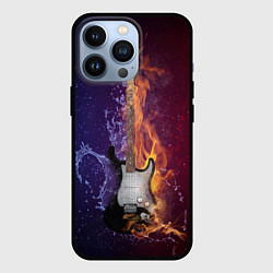 Чехол для iPhone 13 Pro Гитара огня, цвет: 3D-черный