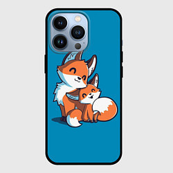 Чехол для iPhone 13 Pro Лисья семья, цвет: 3D-черный